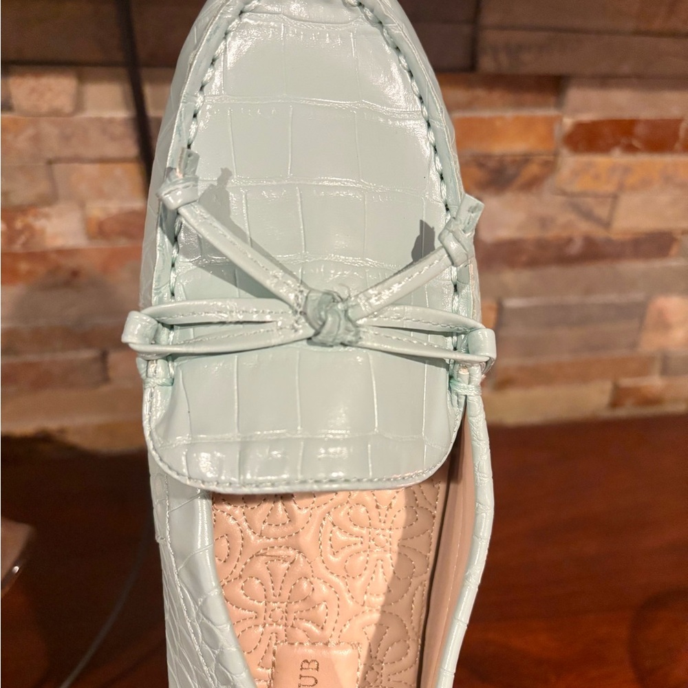 Charter Club Light Blue-ish/ Green Croc-Embossed Loafers